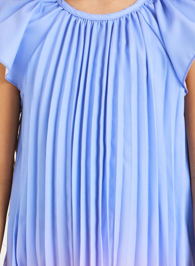 Styli Girls Pleated Ombre Print Midi Dress - Image 3